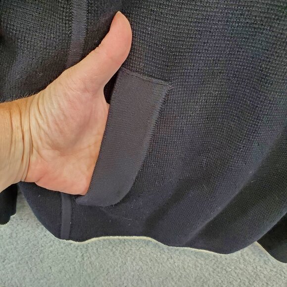 Talbots Sweater Jacket Black 3 Button Pockets - Picture 2 of 7